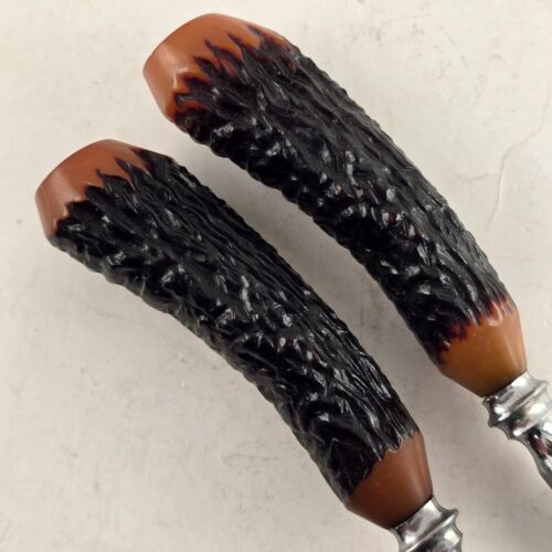 Stag Antler Handle Carving Fork and Steel Made In Sheffield England Stainless