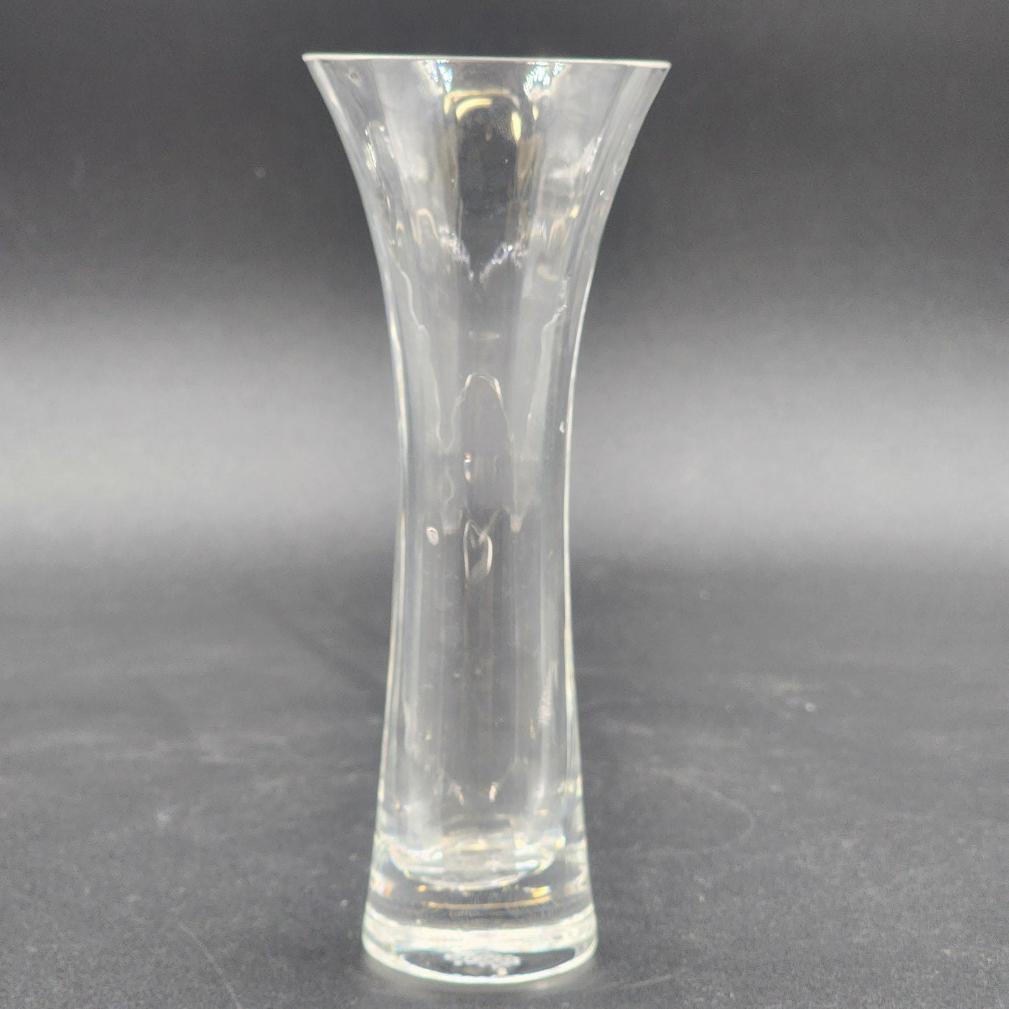 Lenox Optika Crystal Clear Glass Bud Vase Lead Flared Lip Vintage 7.25"