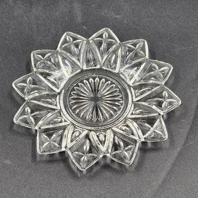 Clear Flower Petal Bread & Butter Plate 6.25" Federal Glass Pressed Design 1960s