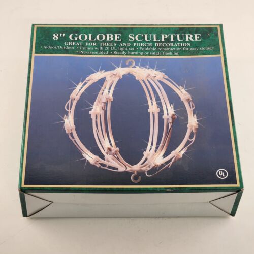 3 Christmas Light Sculpture Round Ball Globe 20 UL Lights Folding Indoor/Outdoor