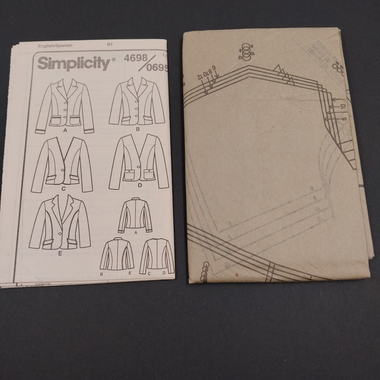 Simplicity 0695 Vintage Sewing Pattern 1980s Misses Petite Jacket Size HH 6 - 12