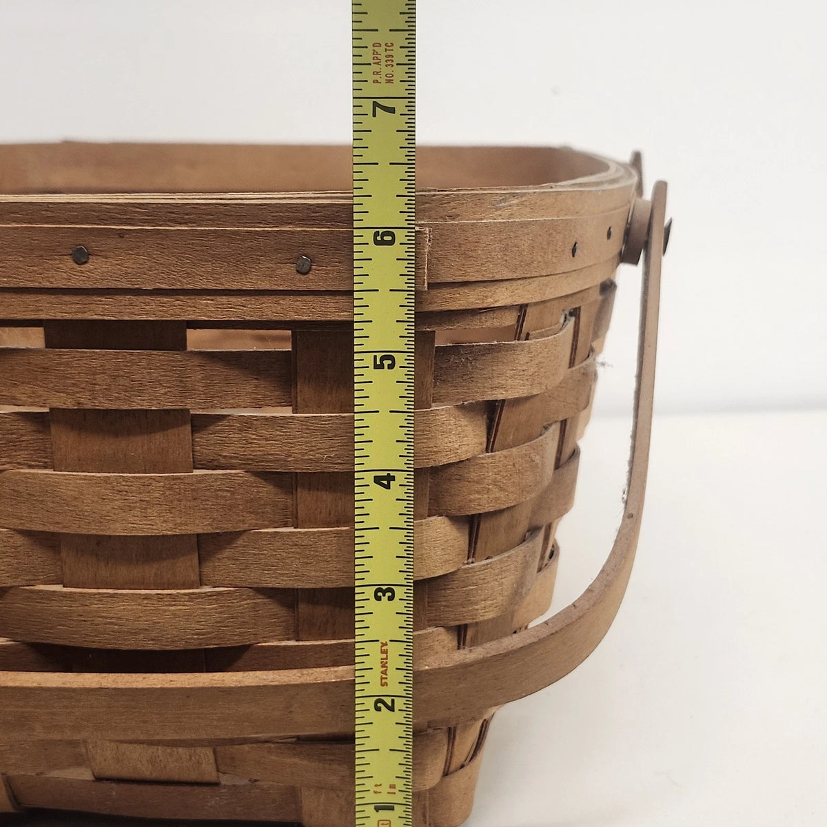 Longaberger 1989 Large Market Basket Double Swing Handles 19" Signed Ohio