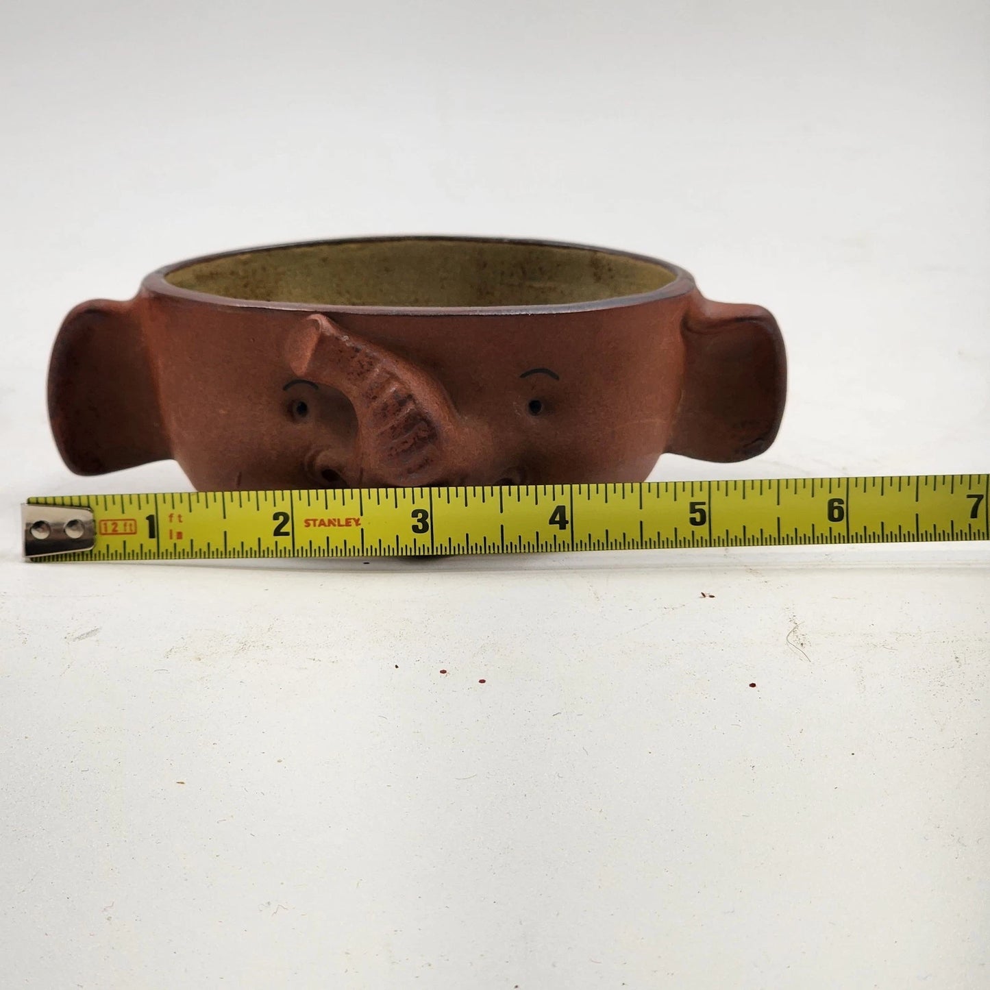 3 UCTCI Japan Elephant Face & Ear Bowls Brown Ceramic 4" x 2" Vintage Set