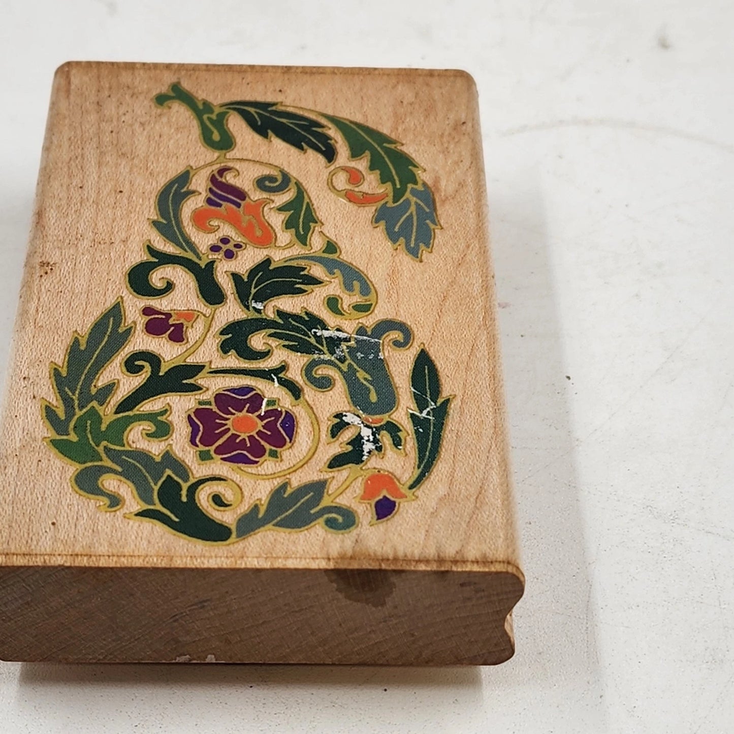 Wood Mounted Rubber Stamp Rubber Stampede Ornate Pear A2378F Vintage Craft