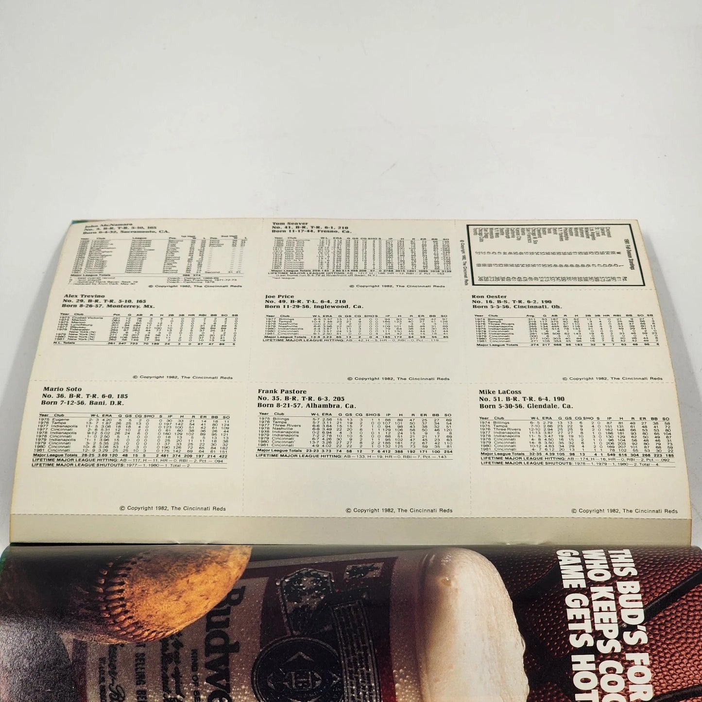 Cincinnati Reds 1982 Yearbook Program Official MLB VTG Magazine Cards Included