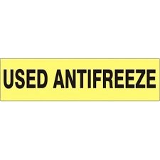 USED ANTIFREEZE Decal Safety Sign Vinyl Press On Adhesive Pressure Sensitive 2.25" x 9" PD-9906