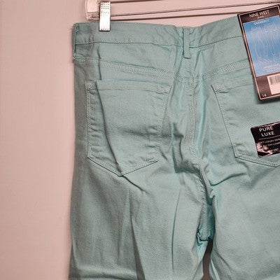 Nine West Gramercy Skinny Ankle Womens Jeans Size 14 Teal Denim Cotton Stretch