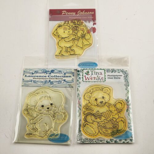 Lot of 3 Stampvie Unmounted Clear Stamps Unopened Holiday Theme Vintage NOS