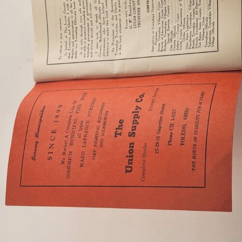 Township Officials and Directory of Lucas County Officials 1962 Toledo, Ohio