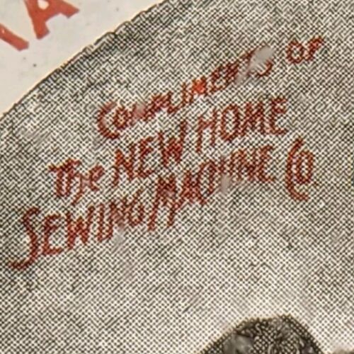 La New Home Sewing Machines Domed Glass Advertising Paperweight 3.5" Vintage