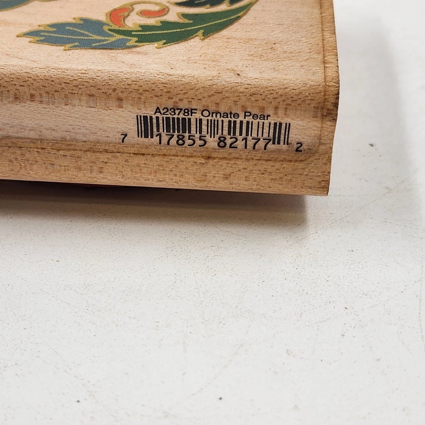 Wood Mounted Rubber Stamp Rubber Stampede Ornate Pear A2378F Vintage Craft