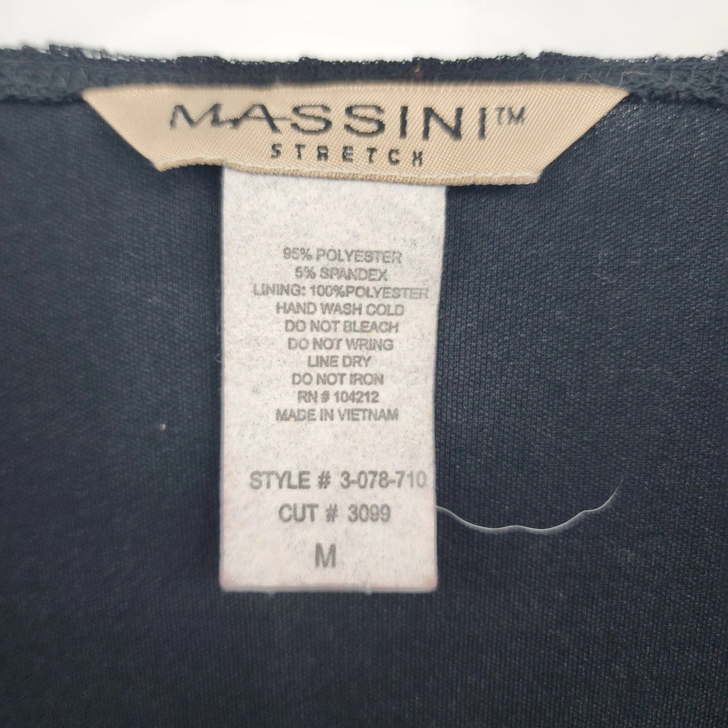 Massini Women's Black Lace Blouse Medium Sheer V Neck Top