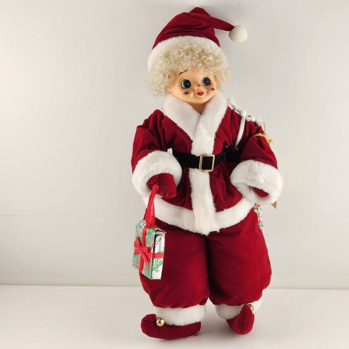 Brinn's Christmas Clown Doll Porcelain Head December 1988 A Jolly Season w Tags