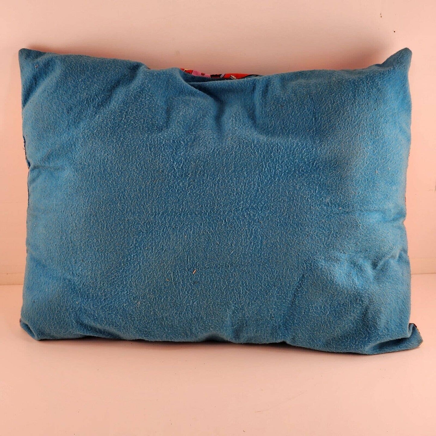 Small Girls Pillow Super Girl Batgirl Wonder Woman Print Blue Fabric Back Sewn