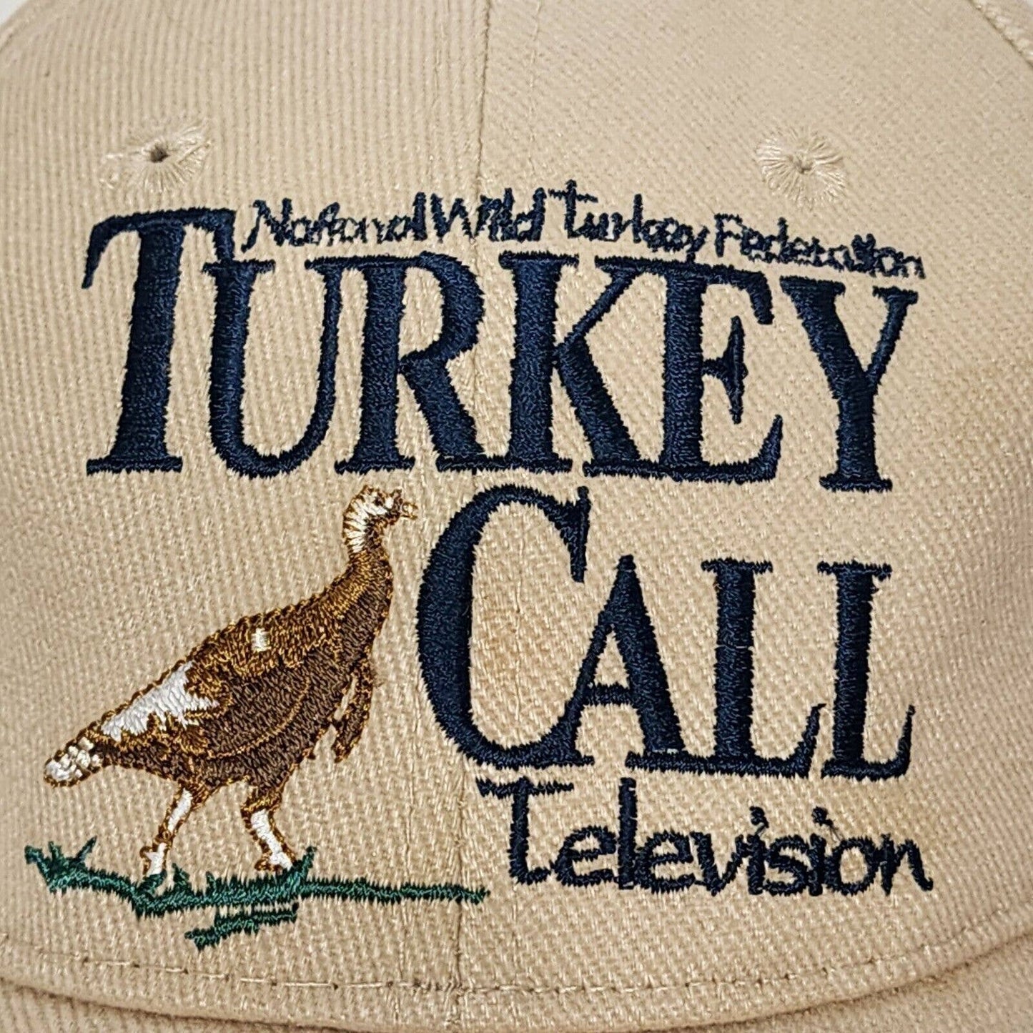 NWTF Turkey Call Television Advertising Strapback Hat by Empire Beige Cap Brim