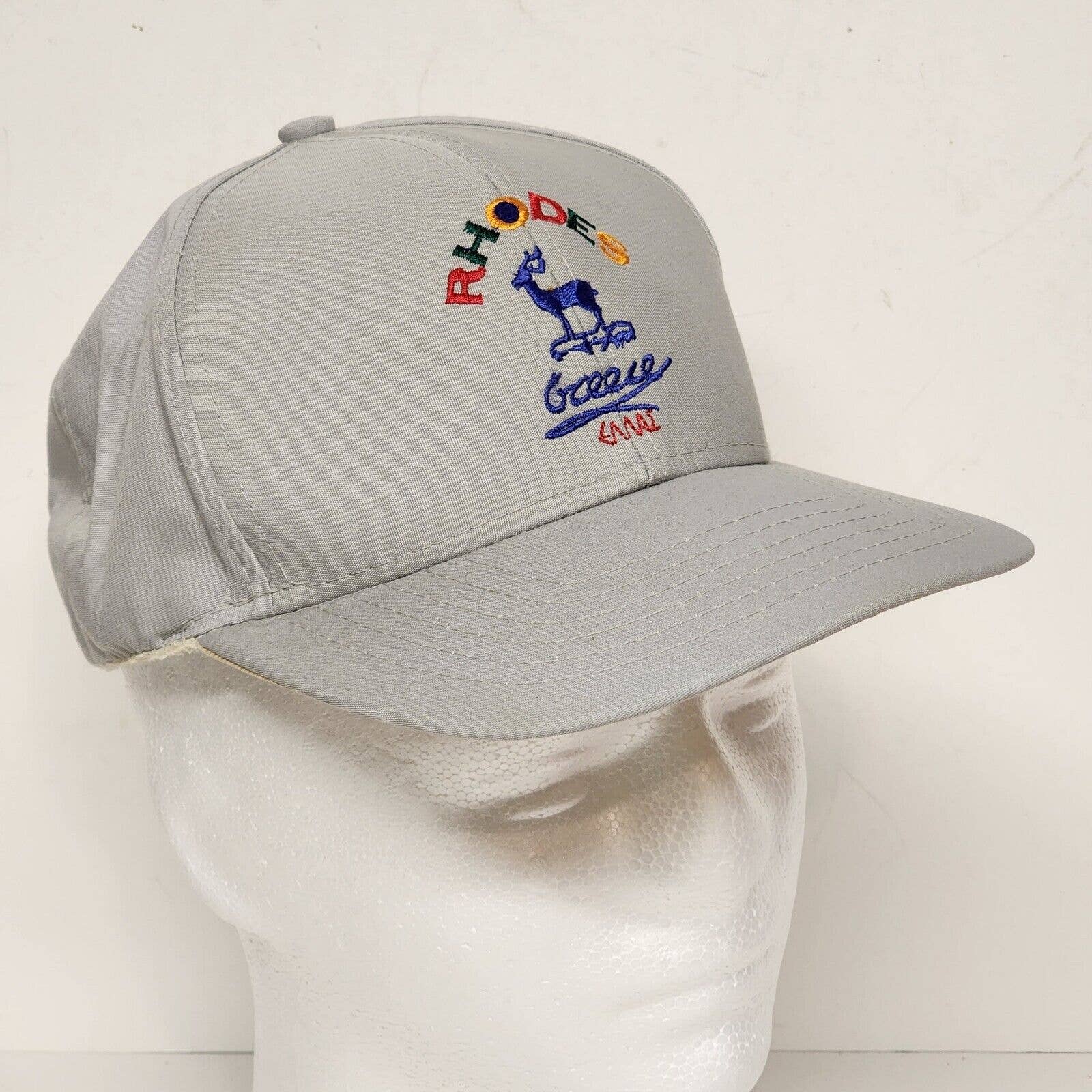 Rhodes Greece Souvenir Hat Low Profile Snap Back Cap Gray Terry