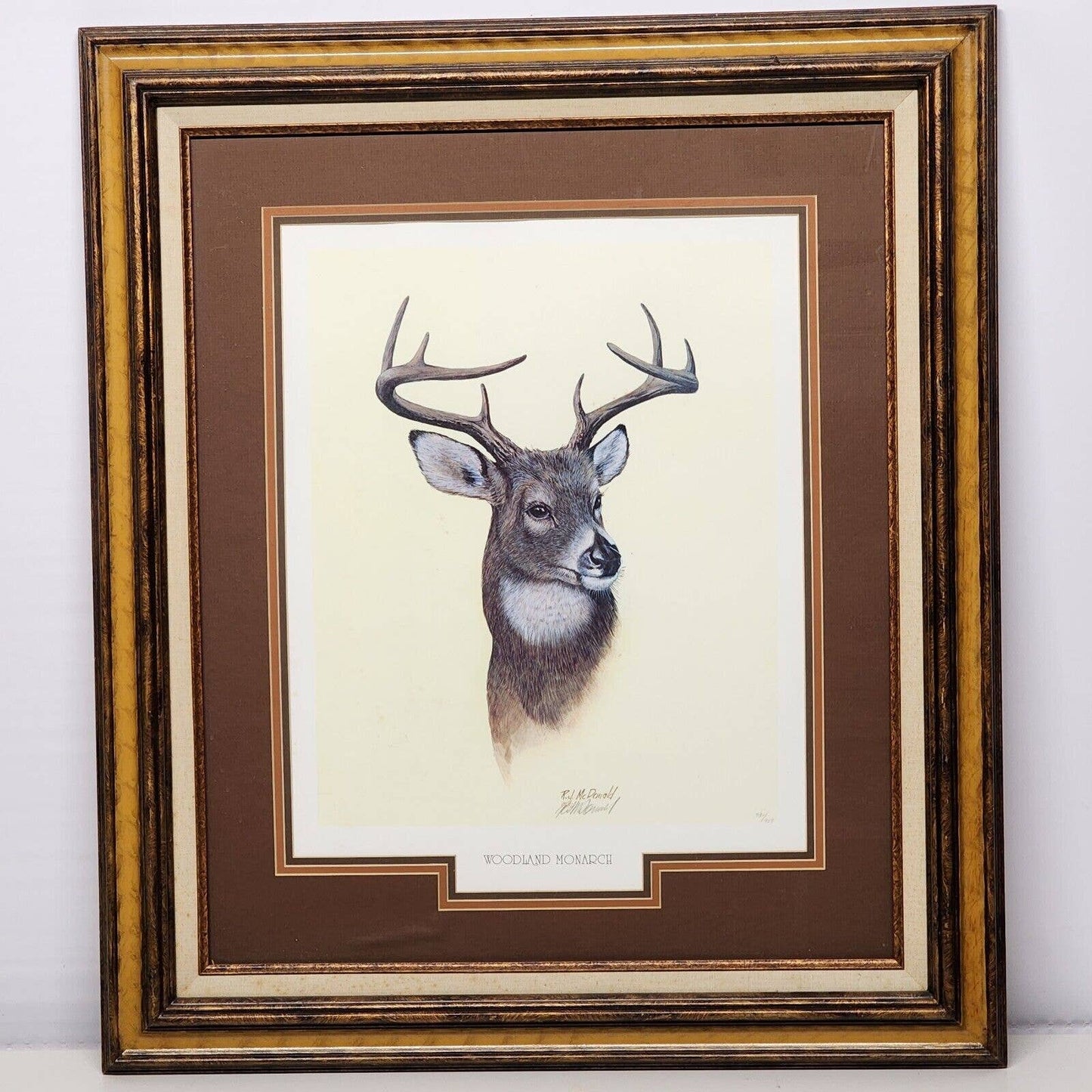WOODLAND MONARCH by Ralph J McDonald '82 Numbered Signed Print Framed and Matted