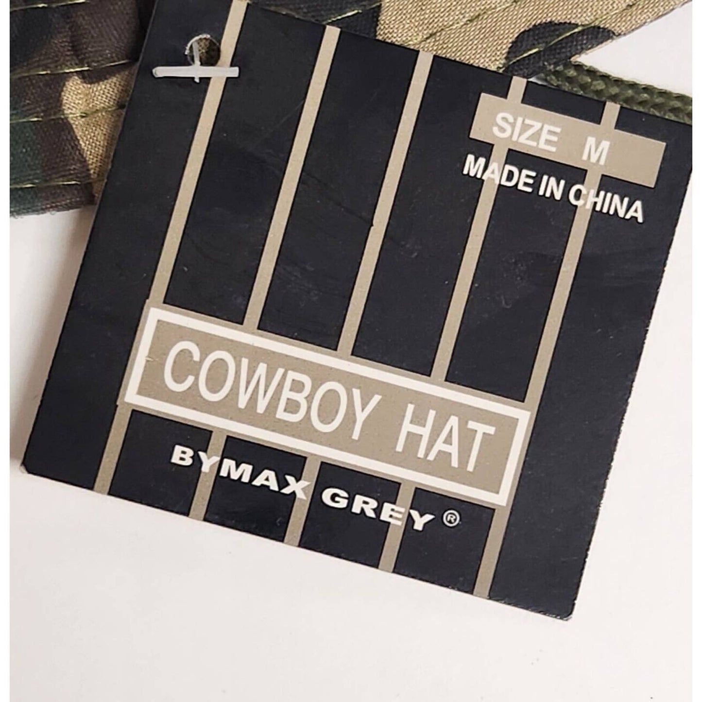 Camo Boonie Safari Cowboy Hat By Max Grey Size Medium Made in China NOS