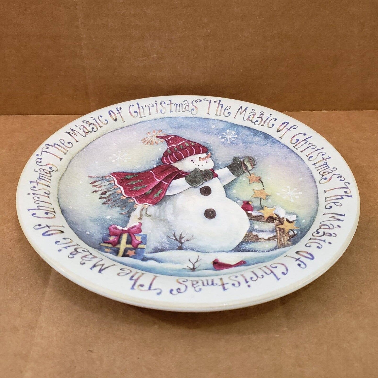 Tandhe Magic of Christmas Plate Snowman 8" Handwash No Microwave China