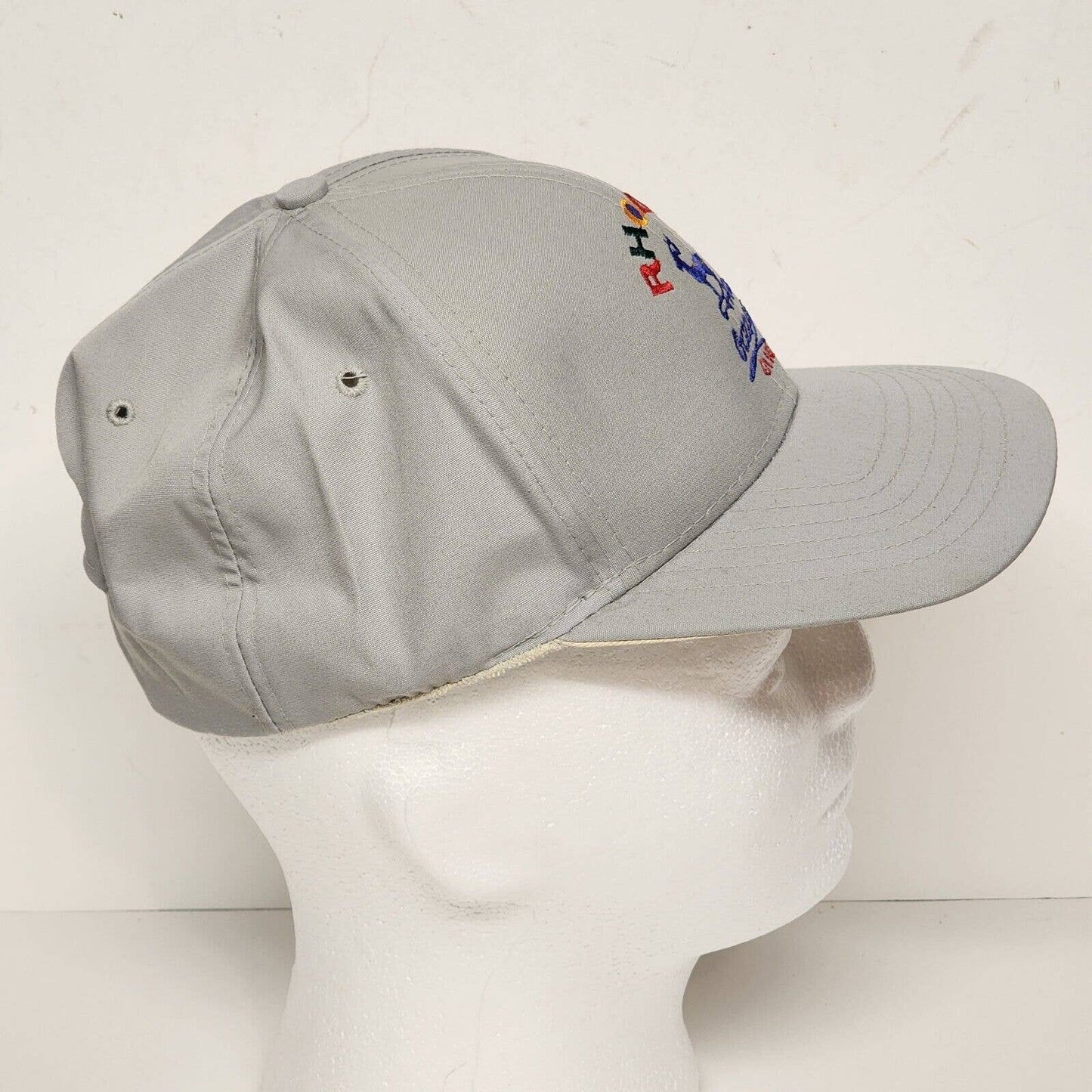 Rhodes Greece Souvenir Hat Low Profile Snap Back Cap Gray Terry Sweat Band