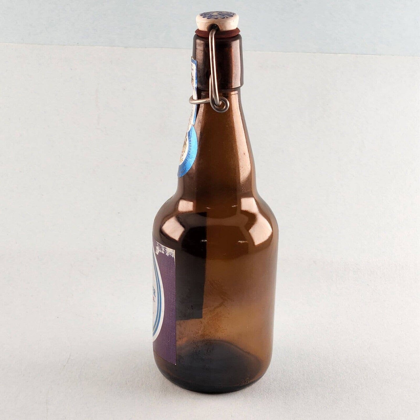 Kulmbacher Schweizerhof Brau Glass Beer Bottle Empty w Lightning Cap Vintage
