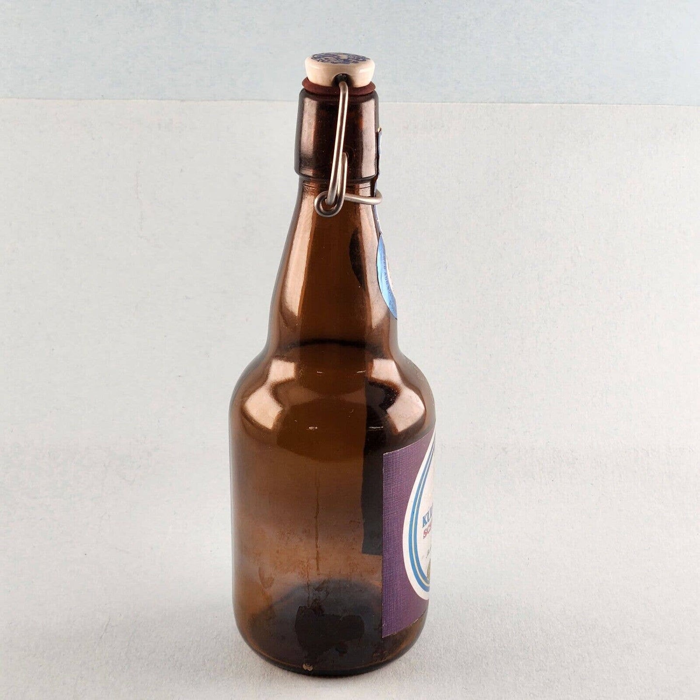 Kulmbacher Schweizerhof Brau Glass Beer Bottle Empty w Lightning Cap Vintage