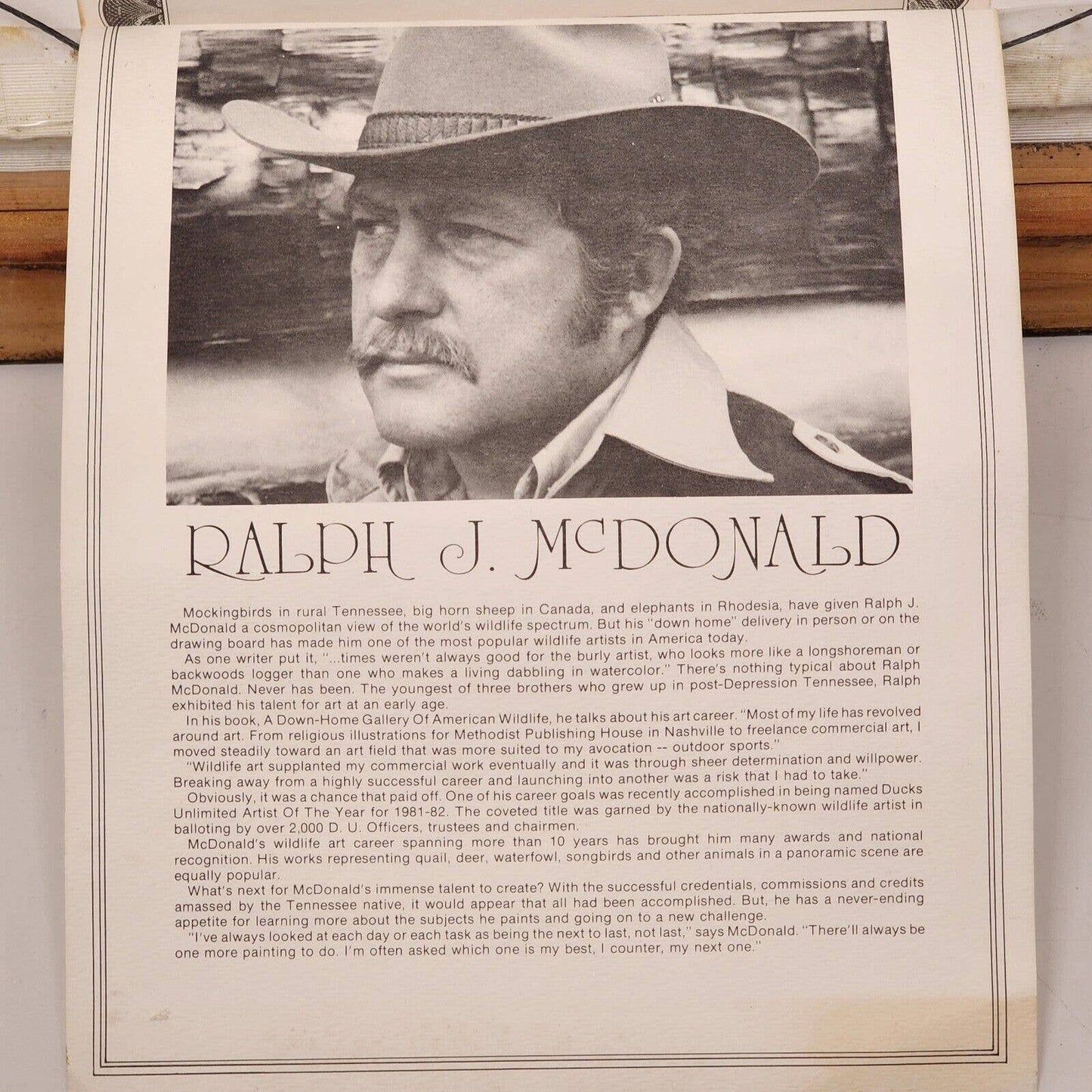 WOODLAND MONARCH by Ralph J McDonald '82 Numbered Signed Print Framed and Matted
