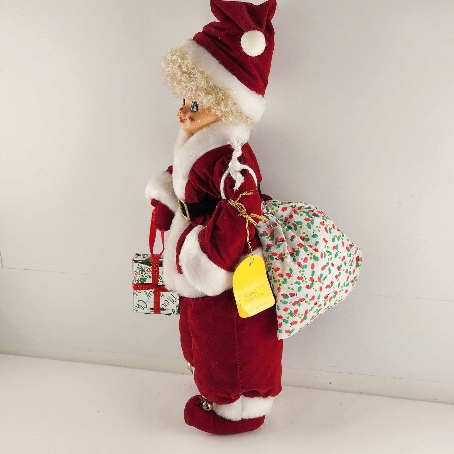 Brinn's Christmas Clown Doll Porcelain Head December 1988 A Jolly Season w Tags