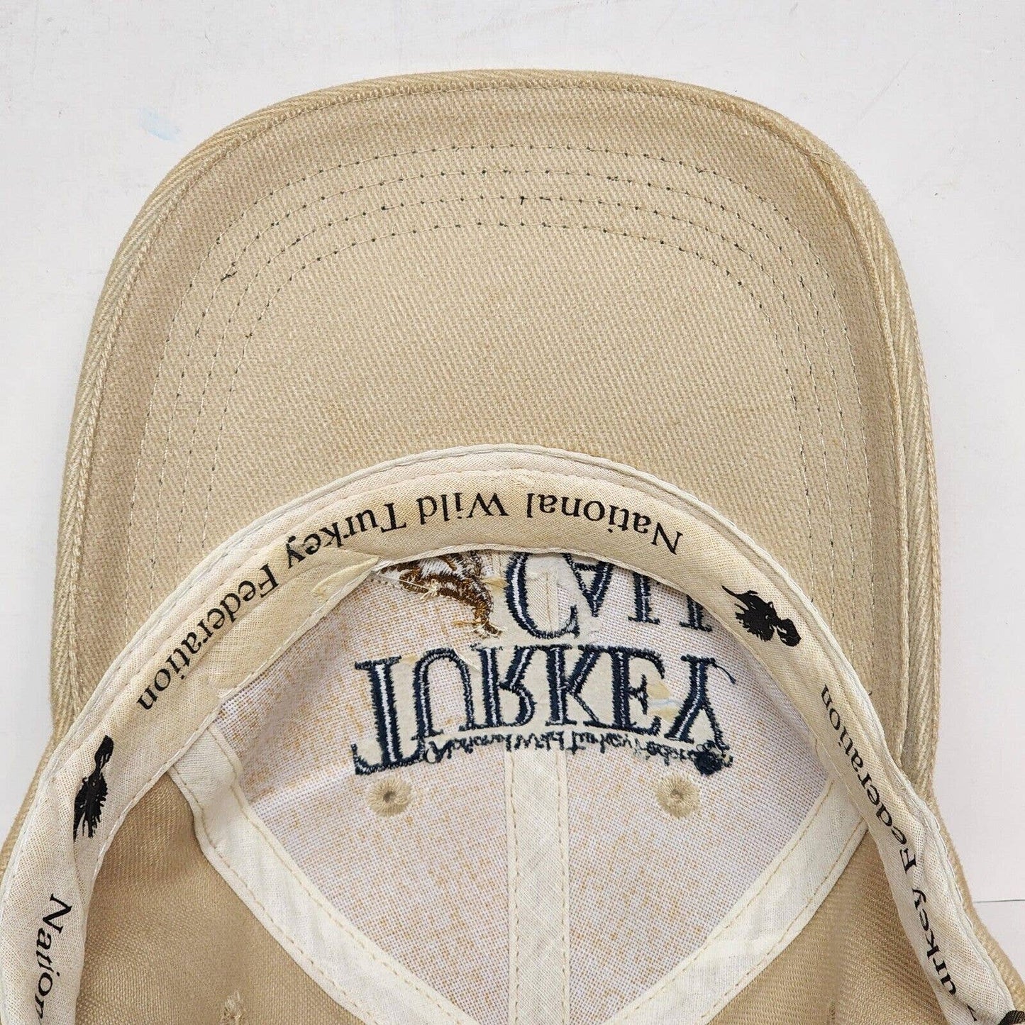 NWTF Turkey Call Television Advertising Strapback Hat by Empire Beige Cap Brim
