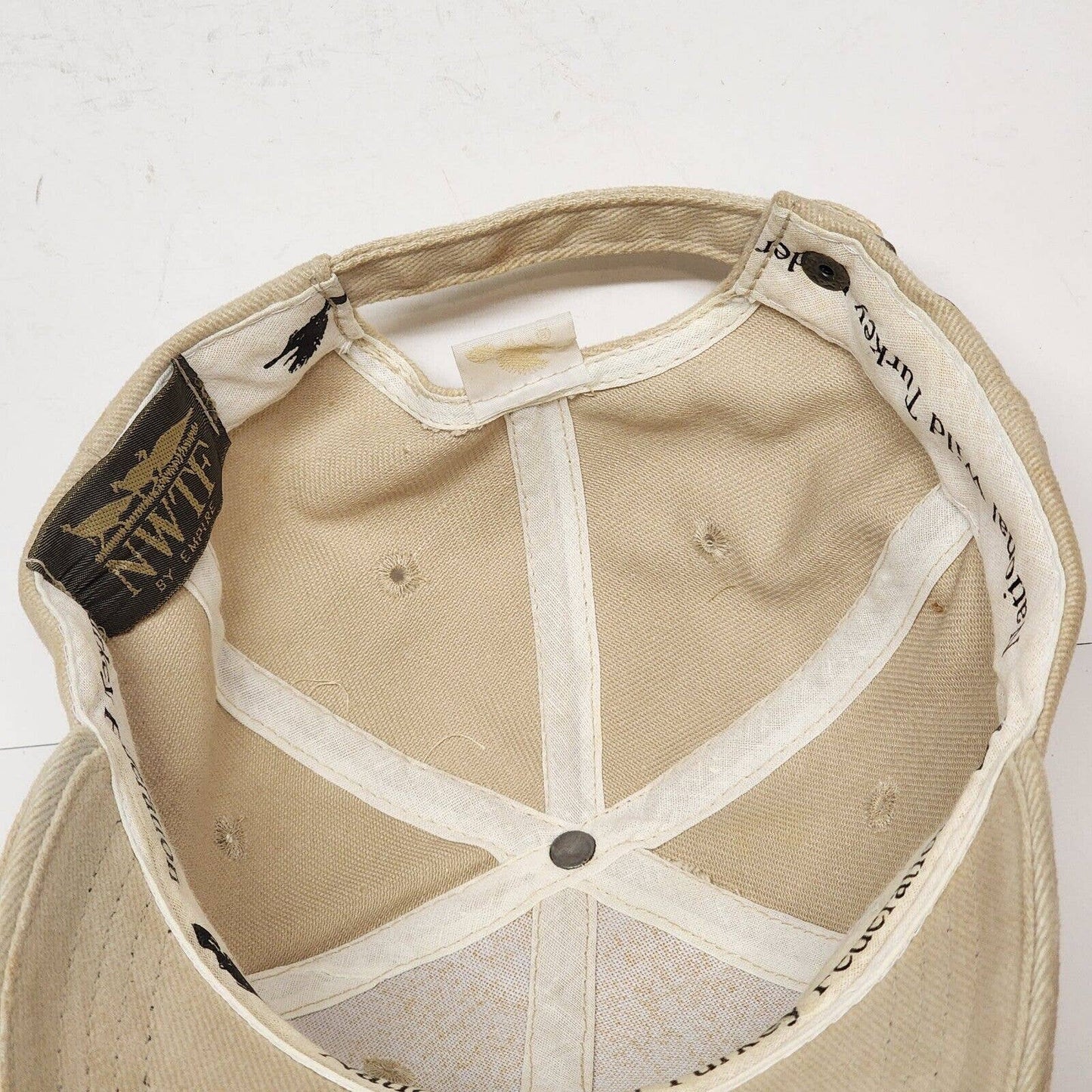 NWTF Turkey Call Television Advertising Strapback Hat by Empire Beige Cap Brim