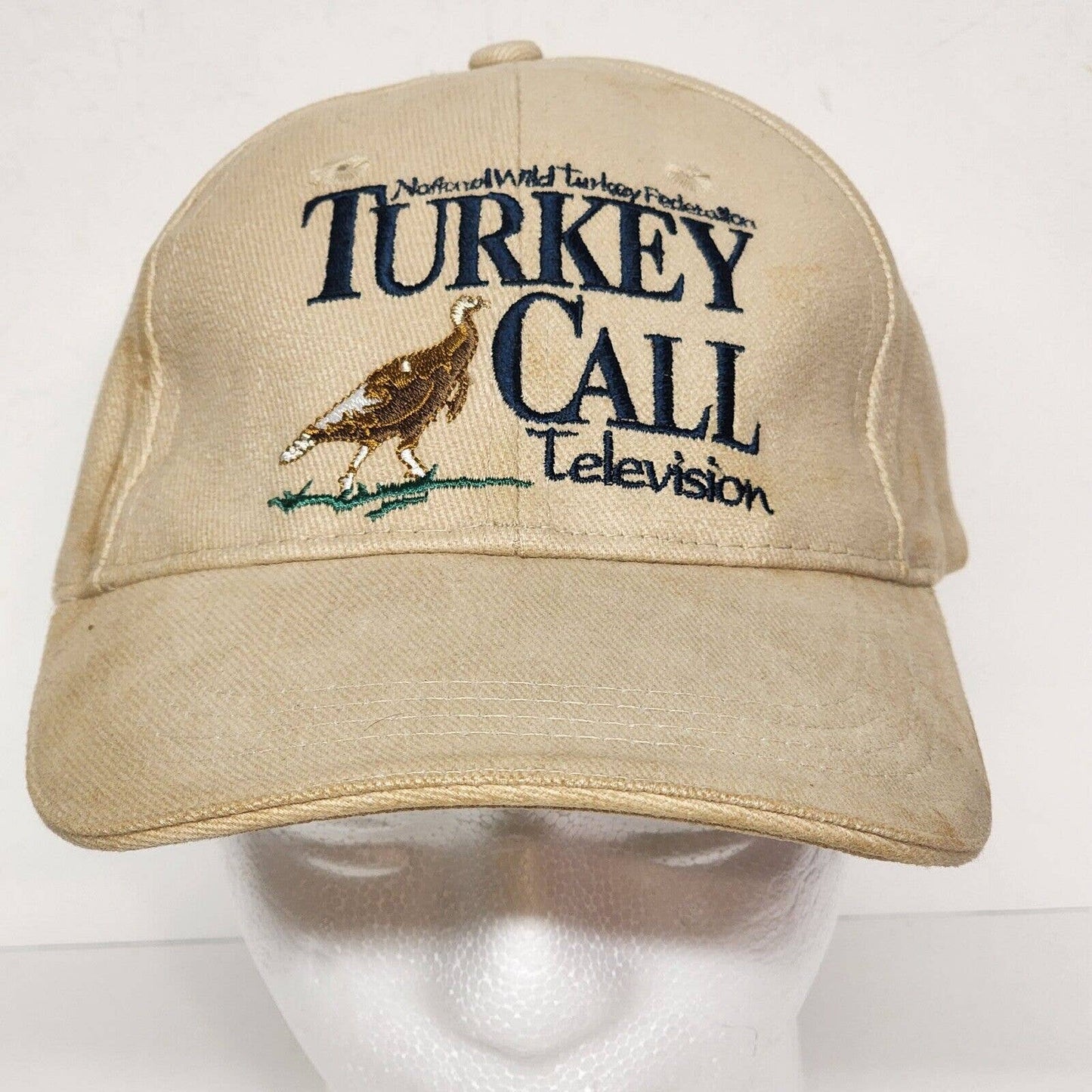 NWTF Turkey Call Television Advertising Strapback Hat by Empire Beige Cap Brim