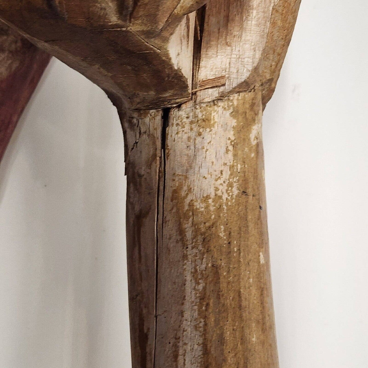 Very Tall Vintage Hand-Carved Wooden Parrot – 54" Tropical Bird Sculpture – Weathered Paint – Rustic Decor