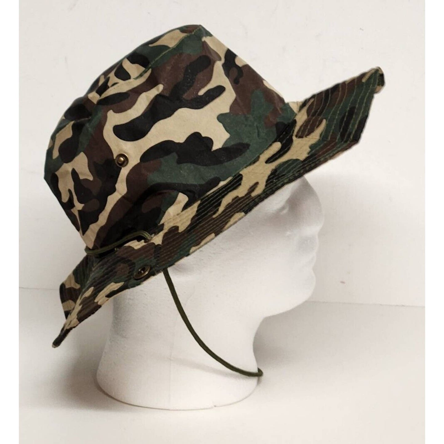 Camo Boonie Safari Cowboy Hat By Max Grey Size Medium Made in China NOS