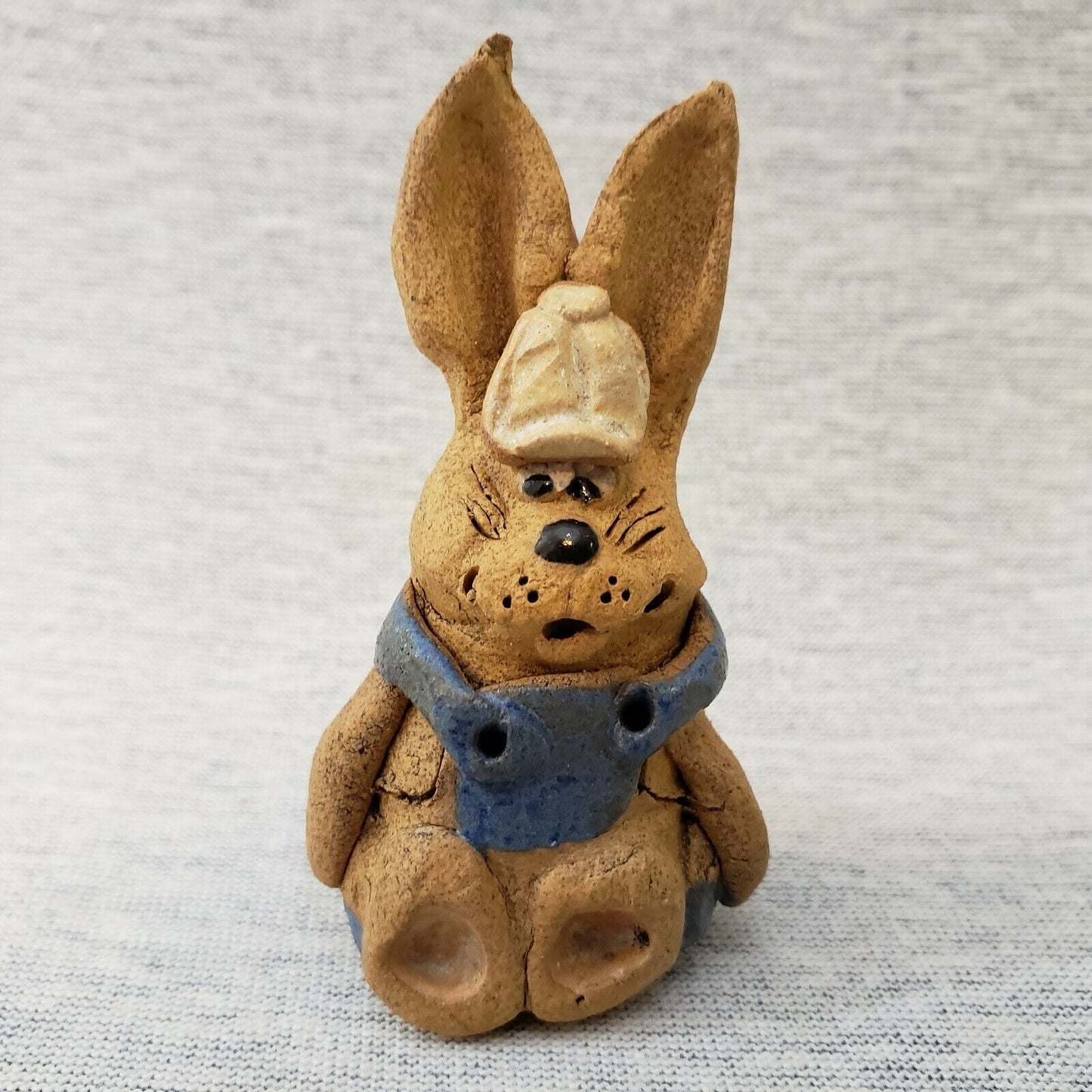 4 Vintage Hindt Mini Easter Rabbit Figurines Hand Painted Artist Signed 1970s