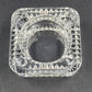 Crystal D'Argues French Candle Holder Faceted Square 4" Marked France EUC