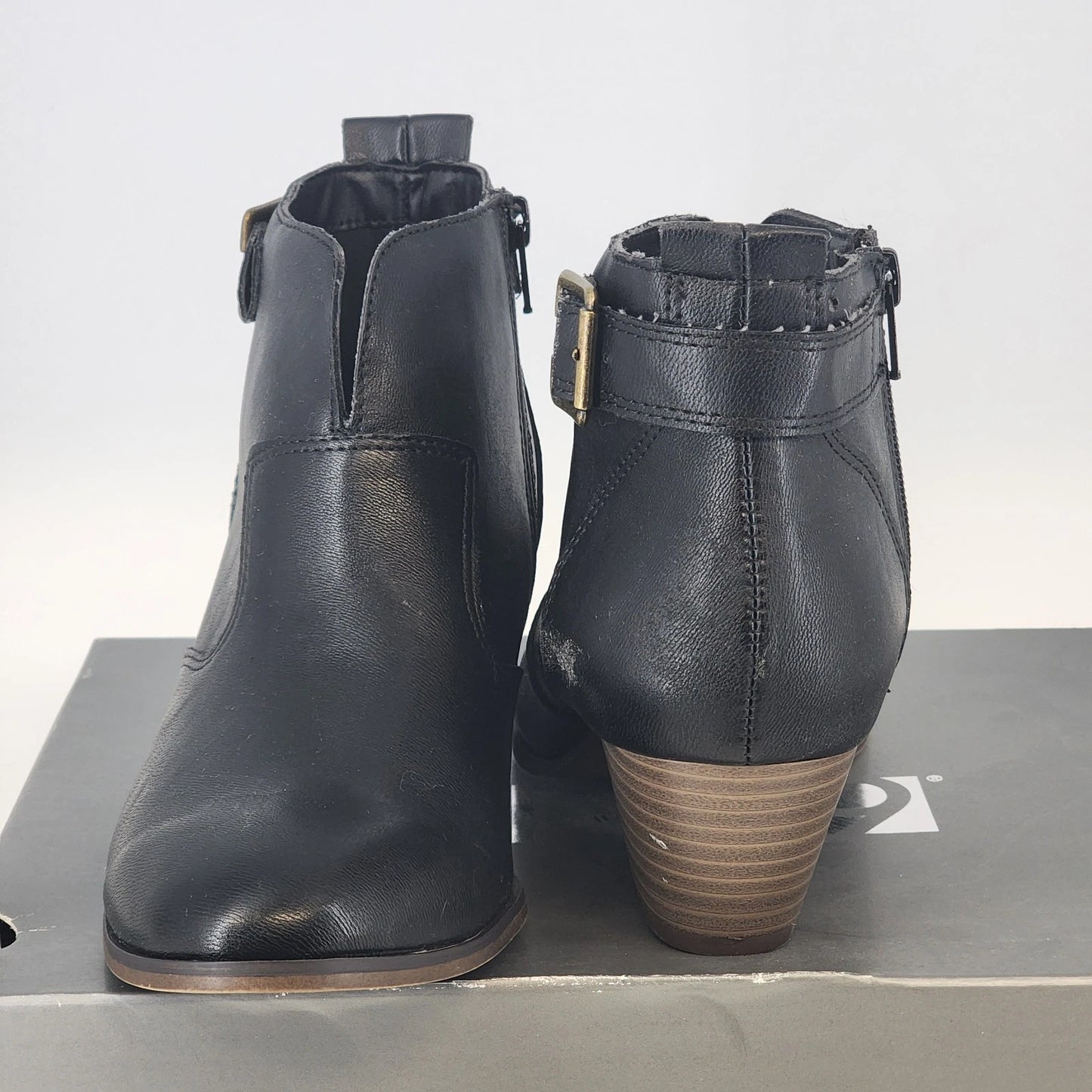 Apt 9 Apindie Platform Ankle Booties Womens 8 Black Heels Zip