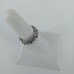 Silver Tone Pink Purple Rhinestone Double Row Band Ring Size 8 Statement Fashion