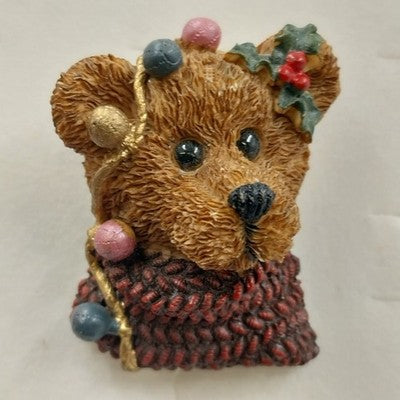 Boyds Bears Elliot and the Lights Resin Pin Brooch 1994 Bearwear Resin Christmas