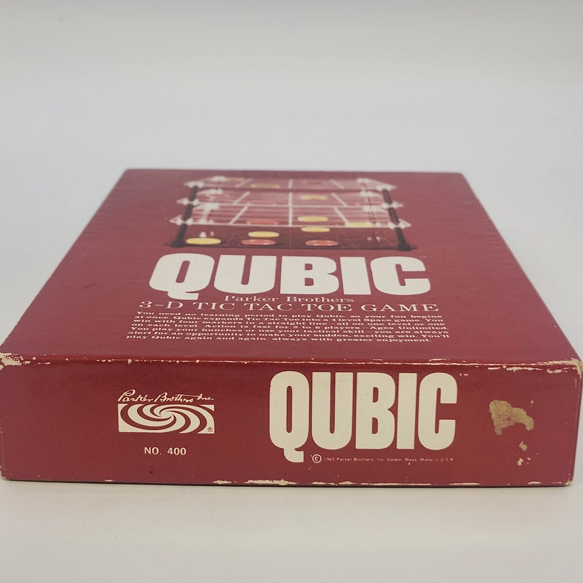 Parker Brothers Qubic 3-D Tic Tac Toe Game No. 400 Board Game Boxed 1965 Vtg USA
