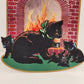 Raphael Tuck 10" Black Cat 1950s Cardboard Plaque Good Luck Art England Vintage