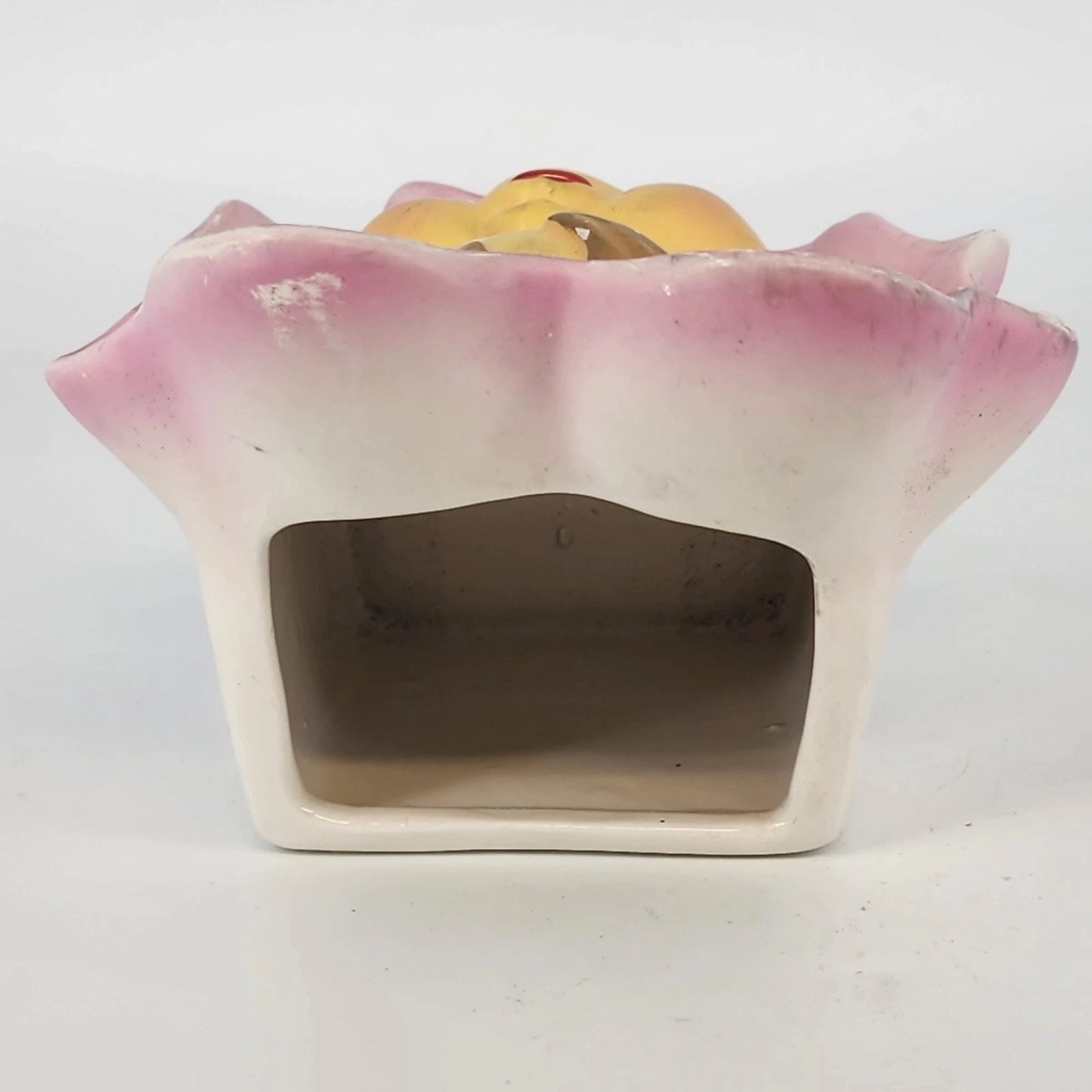 Napco Baby Girl Head Vase Pink Bonnet Ceramic Japan Vintage