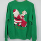 Jerzees XL Christmas Sweatshirt Santa Mrs Claus Green TIS THE SEASON 1990's USA