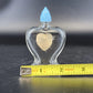 Blue Waltz Perfume Bottle Heart Glass Blue Lid Empty Vanity Collectible Vtg
