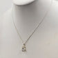 Silver Tone Chain with Heart Faceted Crystal Rhinestone Pendant Necklace 9.5"