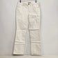 Earl Jean White Rhinestone Straight Leg Cuffed Denim Jeans 10