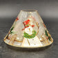 Yankee Candle Large Jar Shade Clear Crackle Glass Snowmen Cardinal Gold Trim