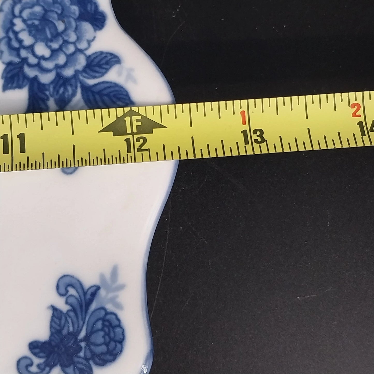 Cracker Barrel Blue Floral Serving Platter Scalloped Porcelain Transferware