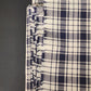 Navy Blue and White Plaid Rectangle Tablecloth 106 x 47 Inches Vintage