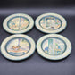 F de Villeneuve Wall Plates Decorative Stoneware Signed 4 Pc Assorted France