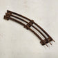 11 Model Train Curve Track Sections O Gauge 31" Diameter Brown Ties Rusty